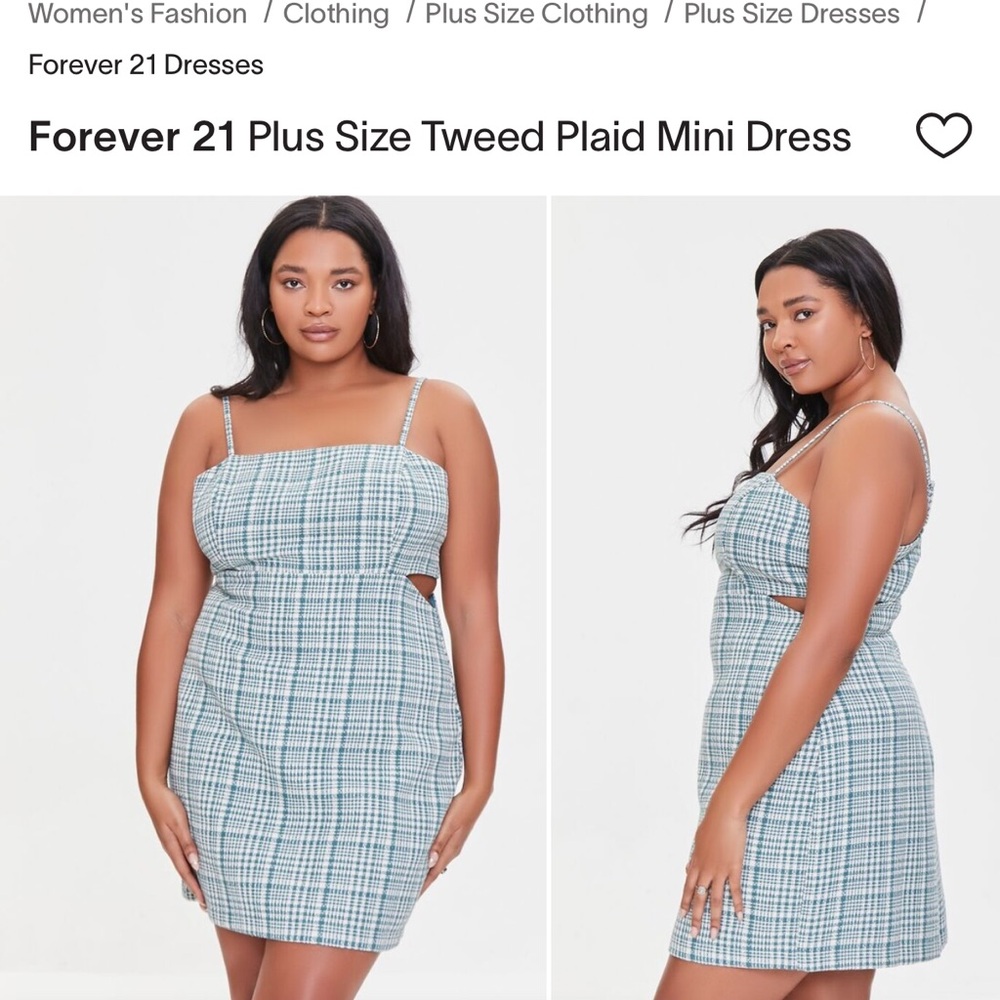Forever 21 Plus Size Tweed Plaid Mini Dress